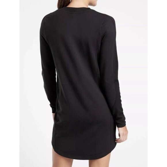 Athleta Balance Long Sleeve Crewneck Dress With Pockets Black - Picture 4 of 12